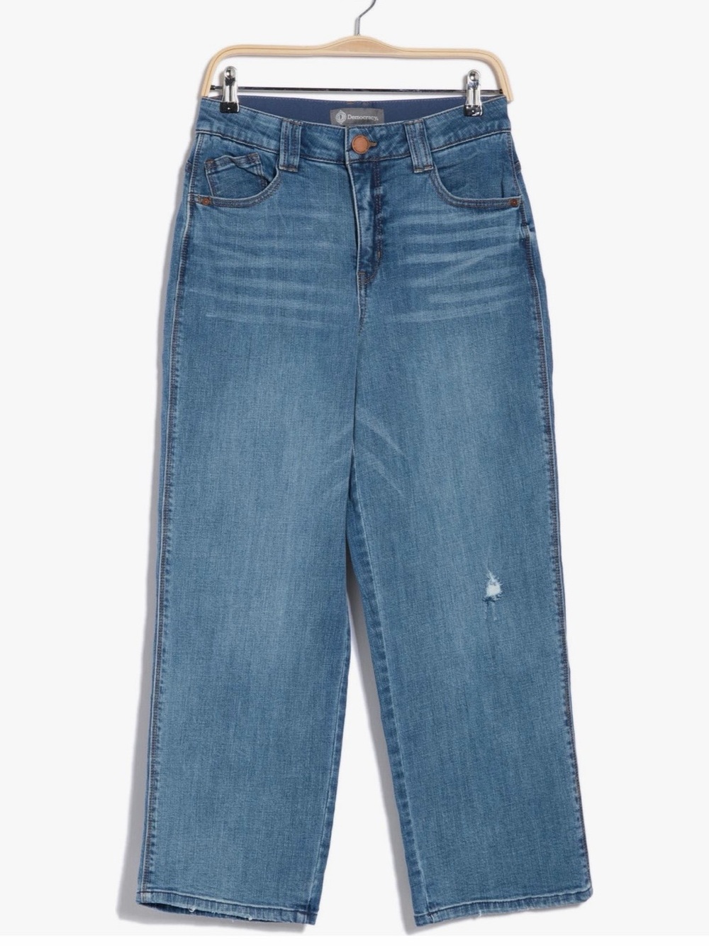 Democracy Wide-Leg Jeans in Medium Blue w/ AB technology. Size 16.